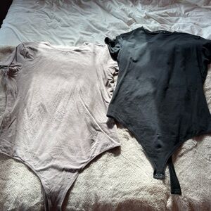 Black and Beige Bodysuit Set